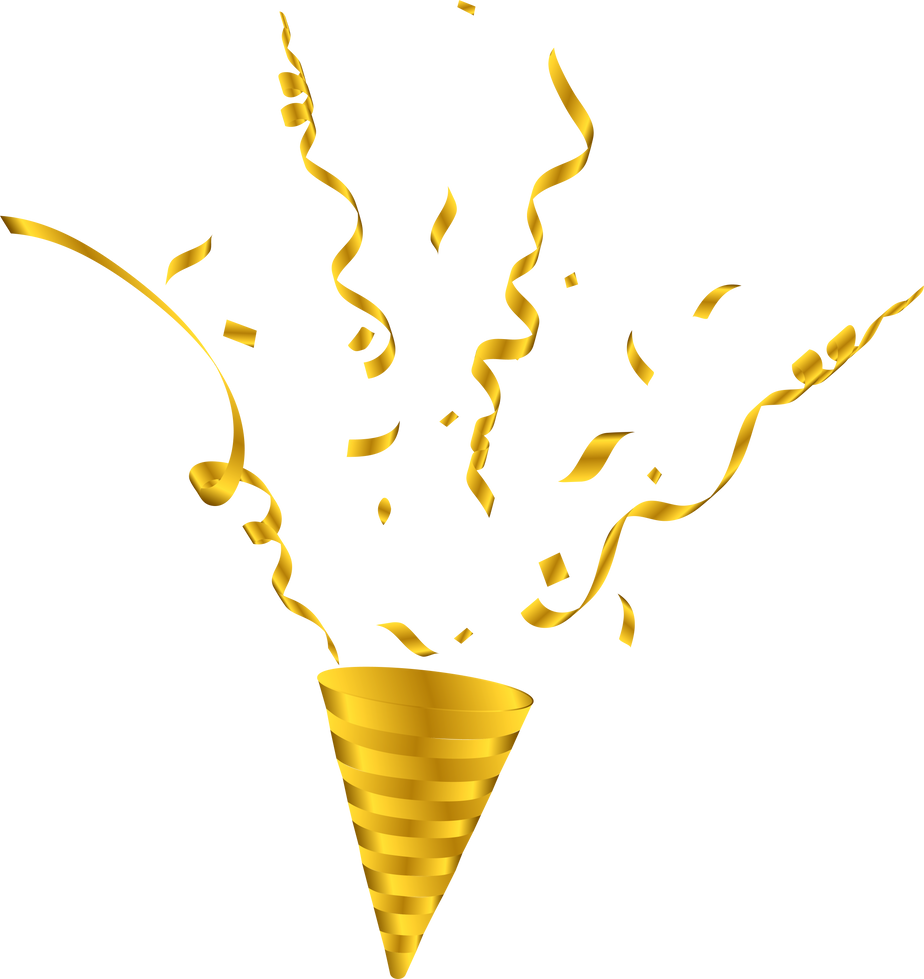 Metallic Celebratory Gold Party Popper